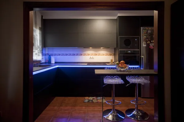 Cocina Moderna Para Casa De Muñecas Luz Y Sonido+accesorios